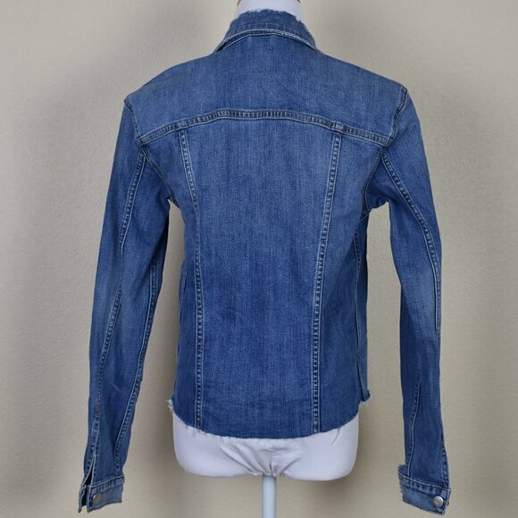 Joe's Jeans Distressed Denim Trucker Jacket - Picture 3 of 9